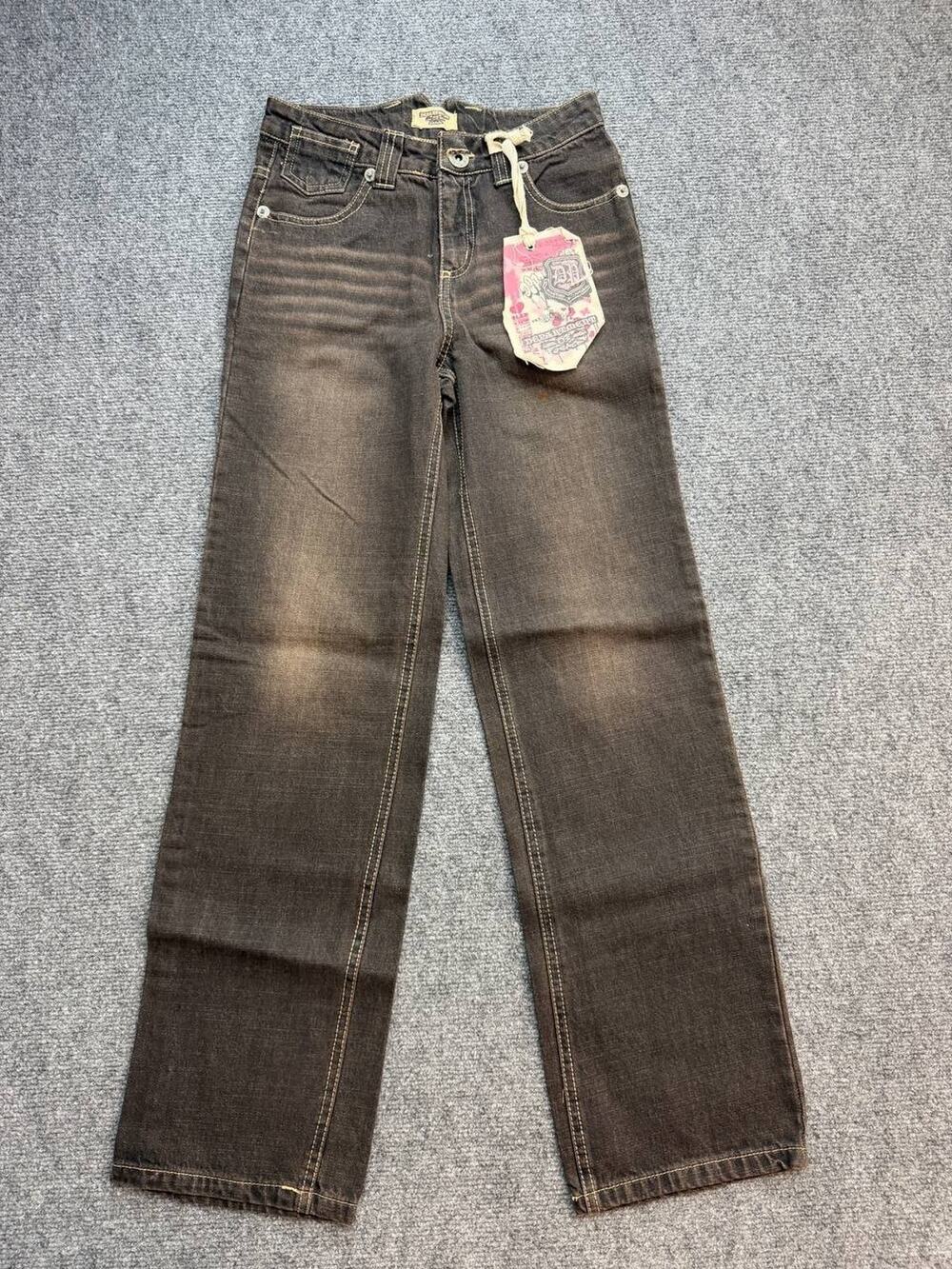 Y2K Department of Peace Girls Size 12 Brown Wash Straight Leg Denim Jeans